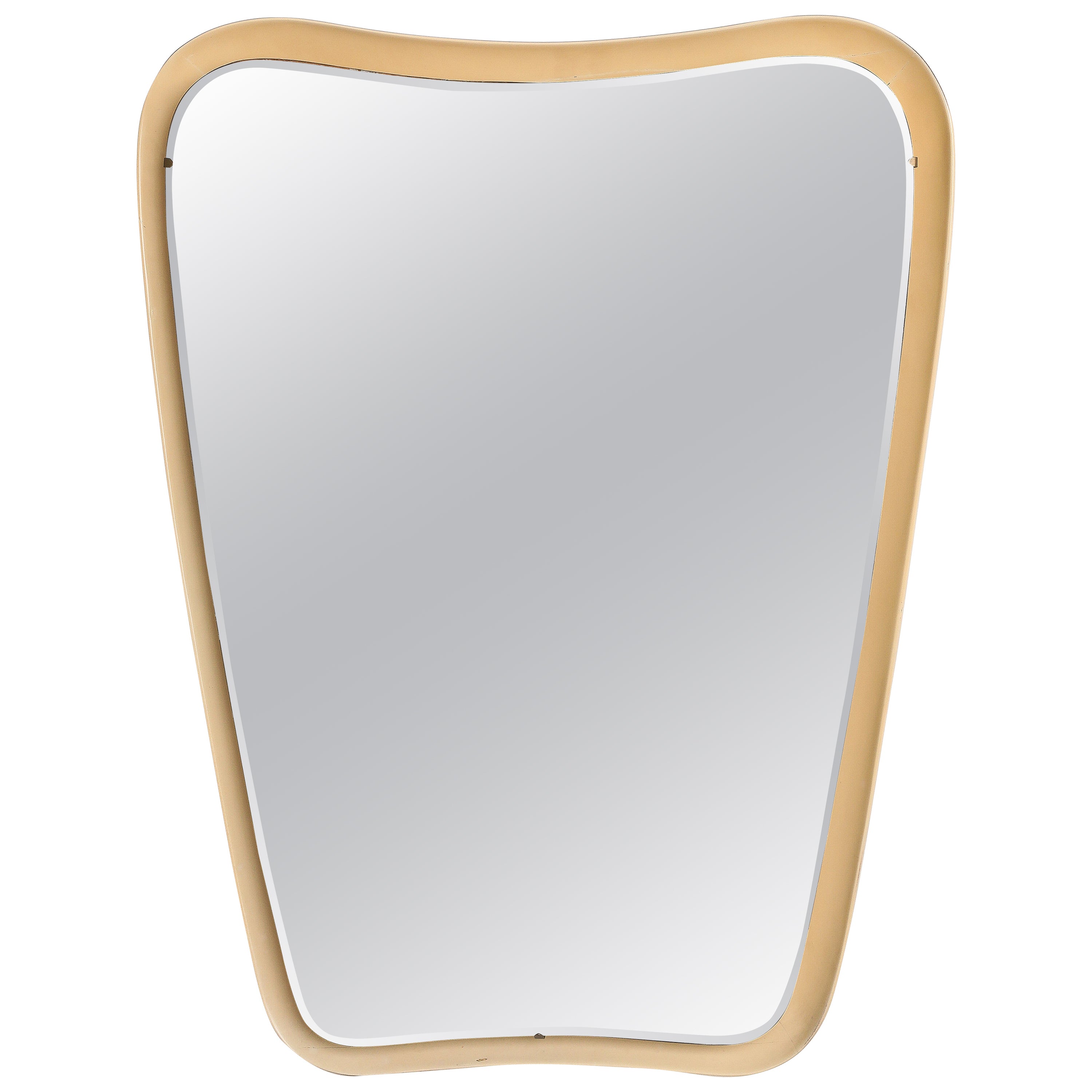 Italian Modernist Lacquered Floating Wall Mirror, Italy, circa 1960  For Sale
