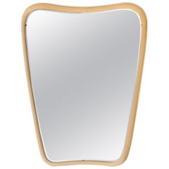 Vintage Italian Modernist Lacquered Floating Wall Mirror, Italy, circa 1960 