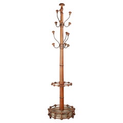 19th Century French Faux Bamboo Hall Tree or Coat Rack