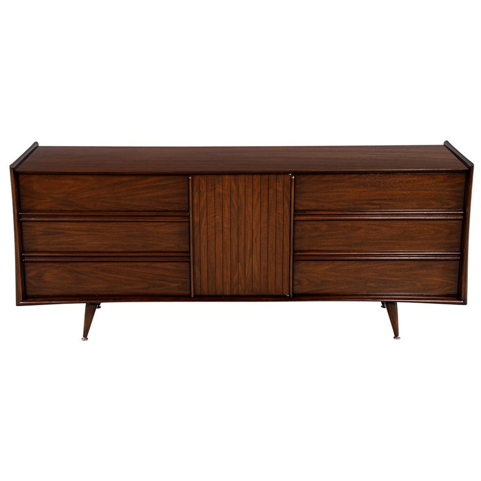 Mid-Century Modern Walnut Dresser Cabinet For Sale