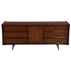 Retro Mid-Century Modern Walnut Dresser Cabinet