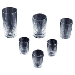 Used Baccarat, France. Set of six "Nancy" assorted drink glasses in crystal glass