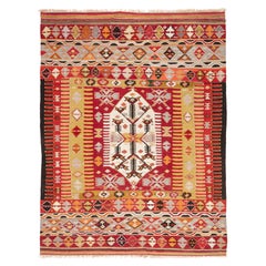 Tapis vintage Afyon Kilim d'Anatolie occidentale Tapis turc ancien