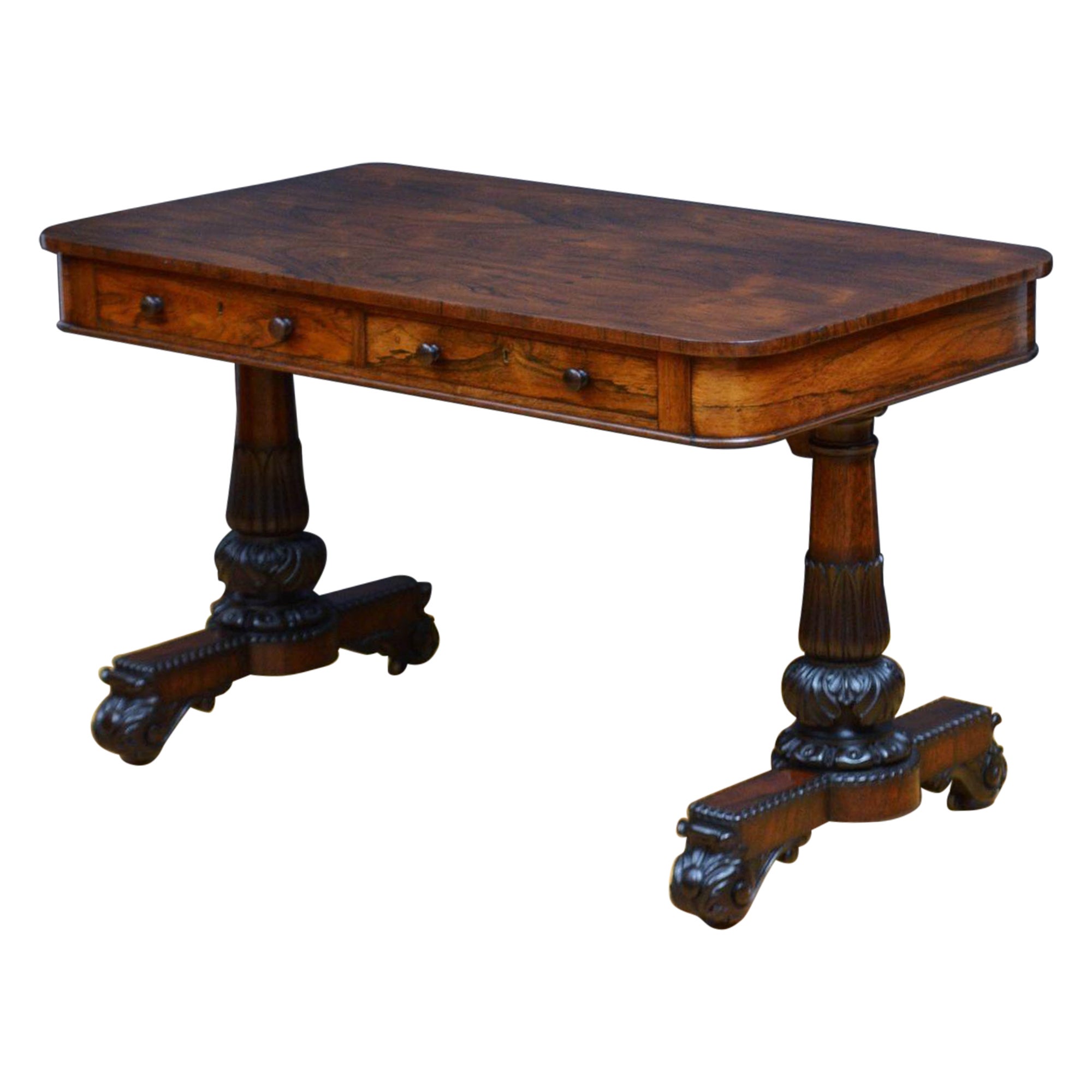 George IV Rosewood Library Table in the Manner of Gillows For Sale