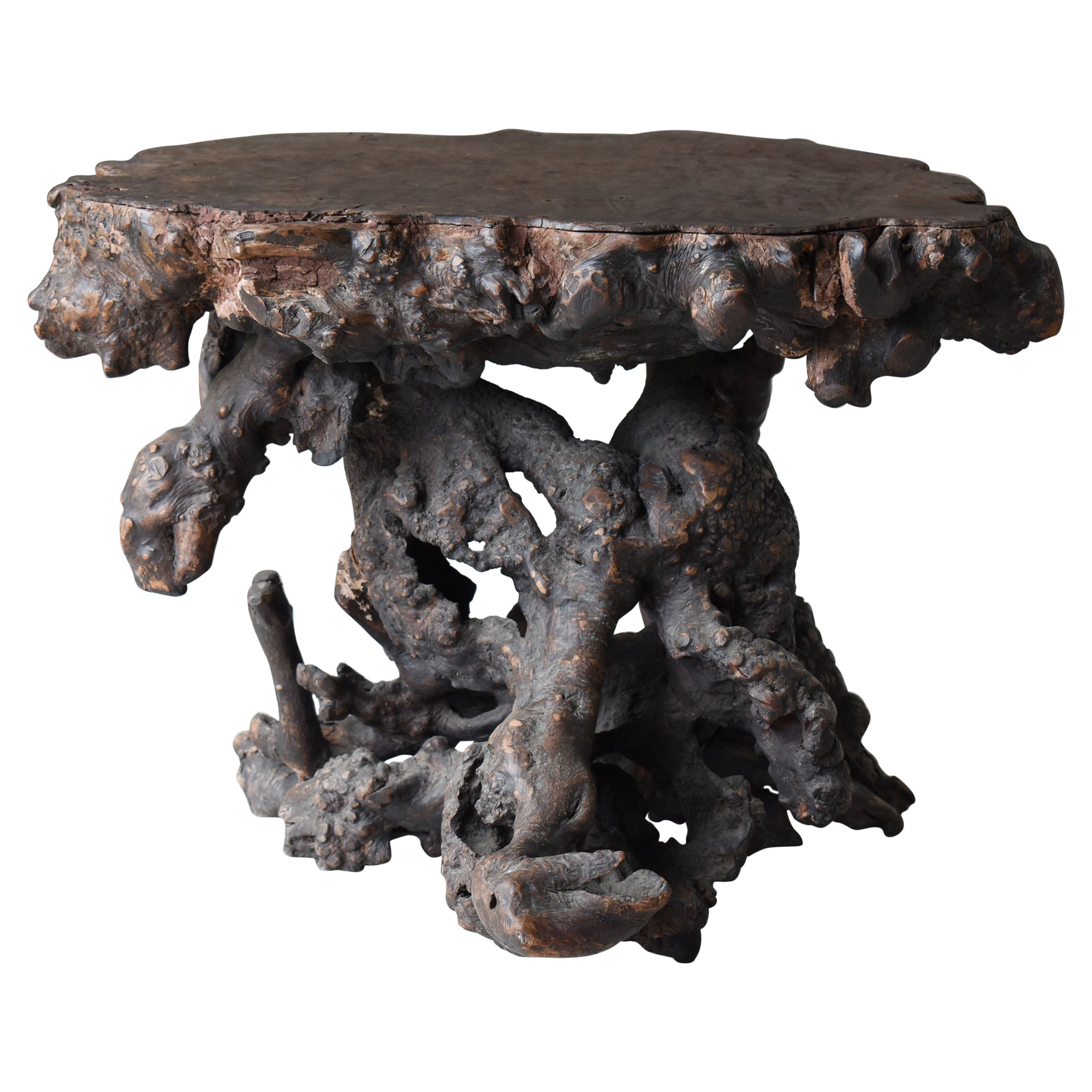 Japanese Antique Primitive Side Table 1860s-1920s / Coffee Table Wabi Sabi For Sale