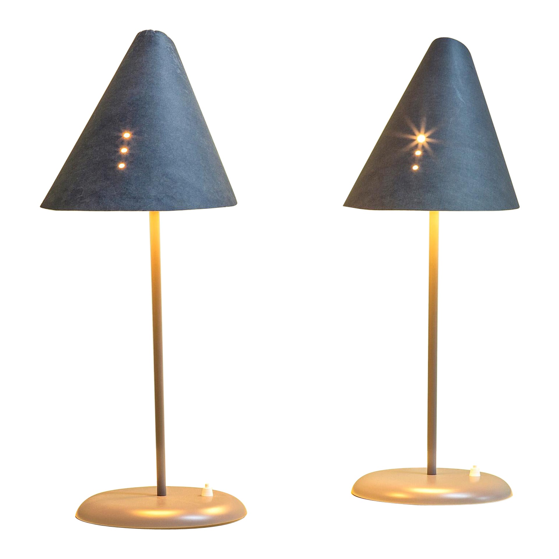 Paire de lampes de bureau Man Ray pour Gavina du 20ème siècle mod. La lune sous le chapeau