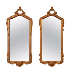 Antique Pair Of Carved And Gilded Wooden Mirrors