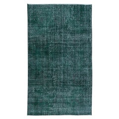 Used 5x8.6 Ft Handknotted Green Area Rug for Dining Room, Living Room & Bedroom Decor