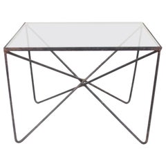 Mesa de cristal y hierro de Luther Conover Americano Años 50
