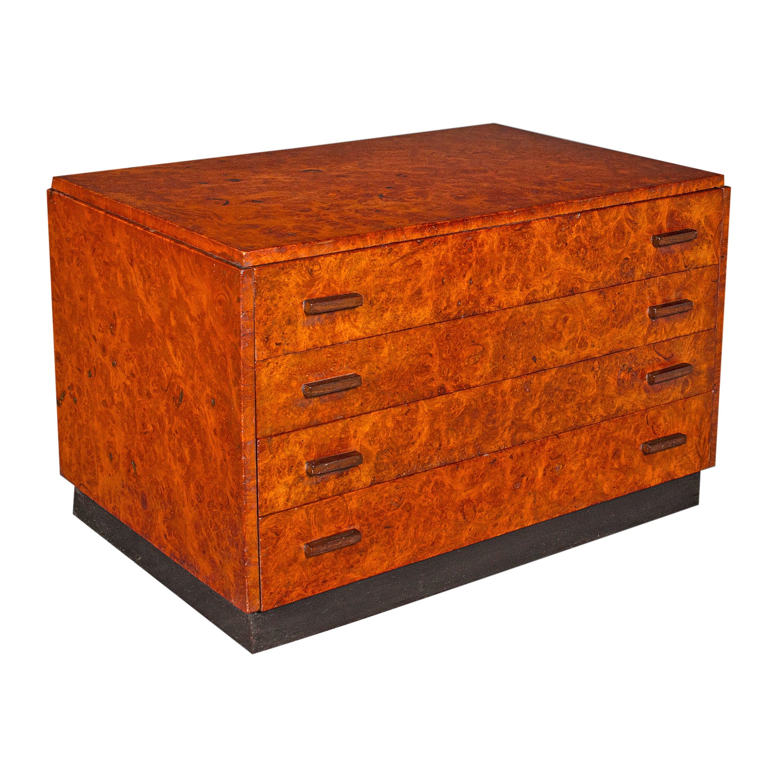 Vintage Specimen Collector's Chest of Drawers, French, Walnut Desk Box, Art Deco For Sale