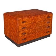 Vintage Specimen Collector's Chest of Drawers, French, Walnut Desk Box, Art Deco