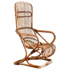 Rush armchair with high backrest, Italy 1970