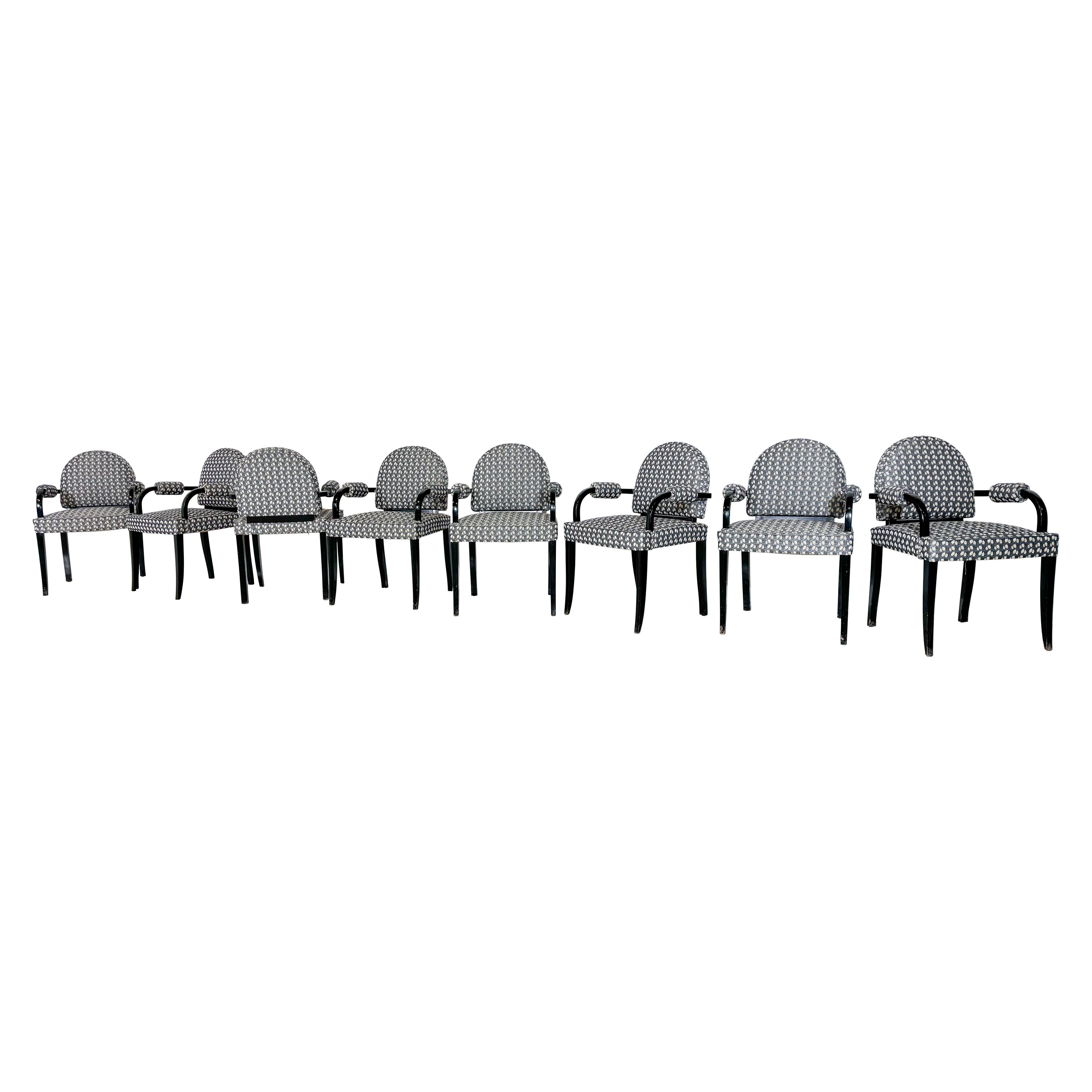 Set of 8 Art Deco Armchairs For Sale