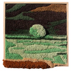 Handgefertigter Contemporary Wandteppich aus Wolle, Faserkunst, Textilkunst von Ohxoja