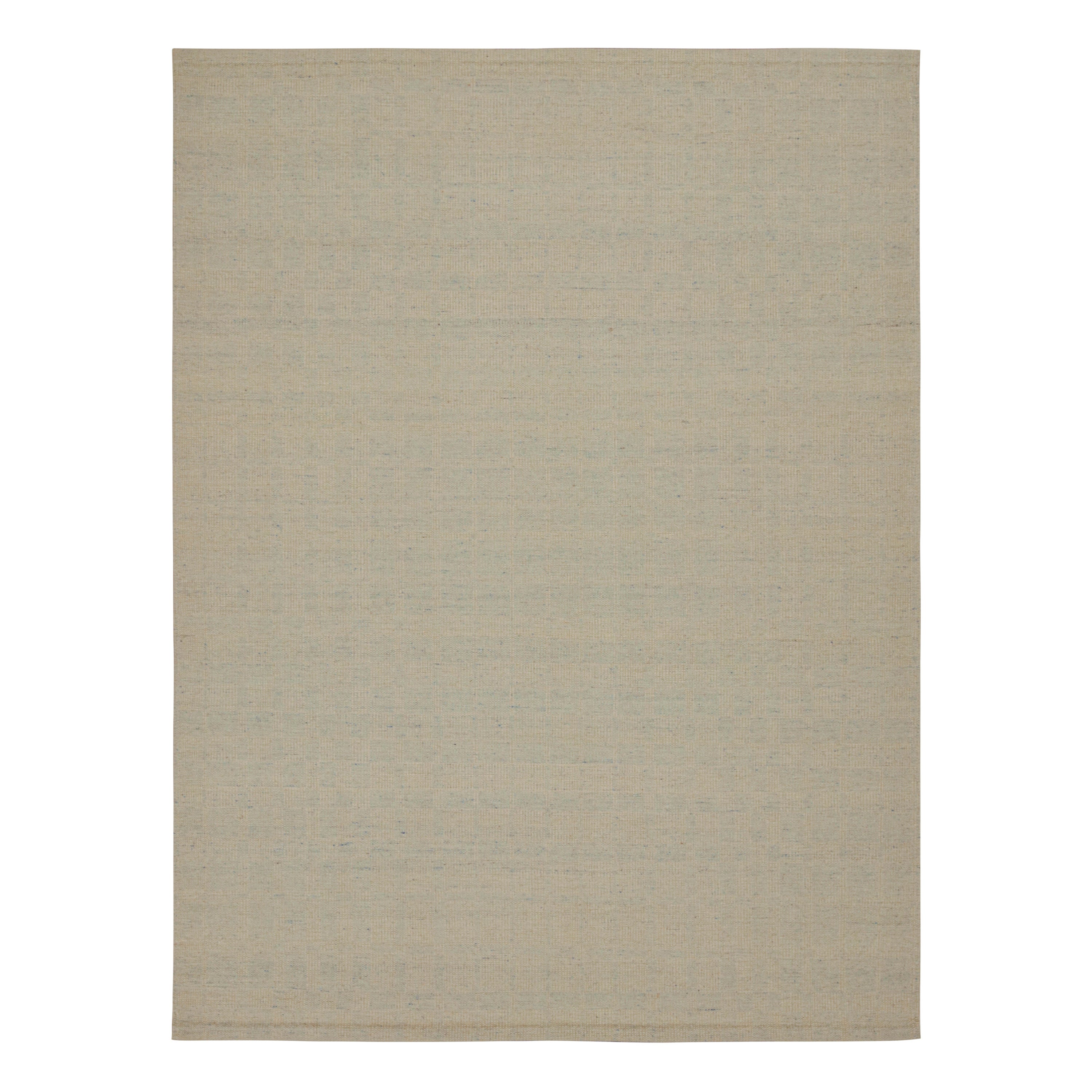 Rug & Kilim's skandinavischer Stil Kilim in Beige & Blau Geometrisches Muster im Angebot