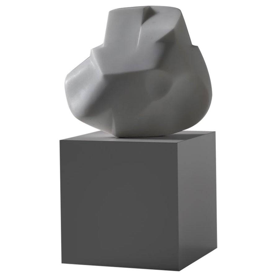 Large Abstract Carrara marble sculpture by André Eijberg, Belgium 1970s For Sale