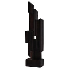 Abstract cubistic wooden sculpture by Jan Timmer, the Netherlands 1975