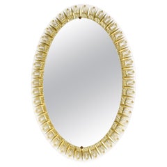 Miroir en verre Cristal Art avec détails en or laqué, design italien des années 1960