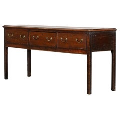 Antique Large 19thC English Oak Dresser Base