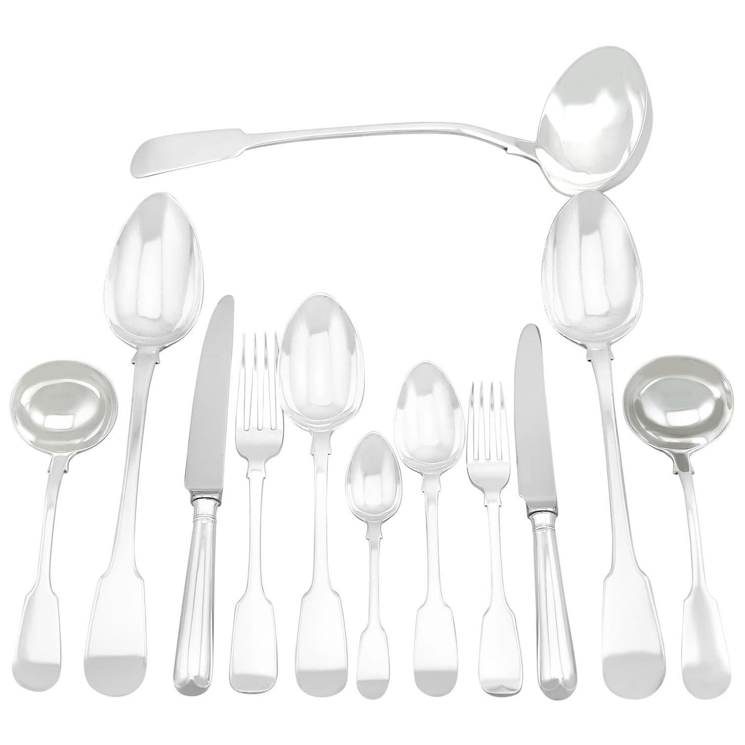 Victorian Sterling Silver Canteen of Cutlery for Twelve Persons
