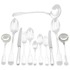 Victorian Sterling Silver Canteen of Cutlery for Twelve Persons