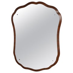 Italian Shaped Wood Wall Mirror, circa 1940
