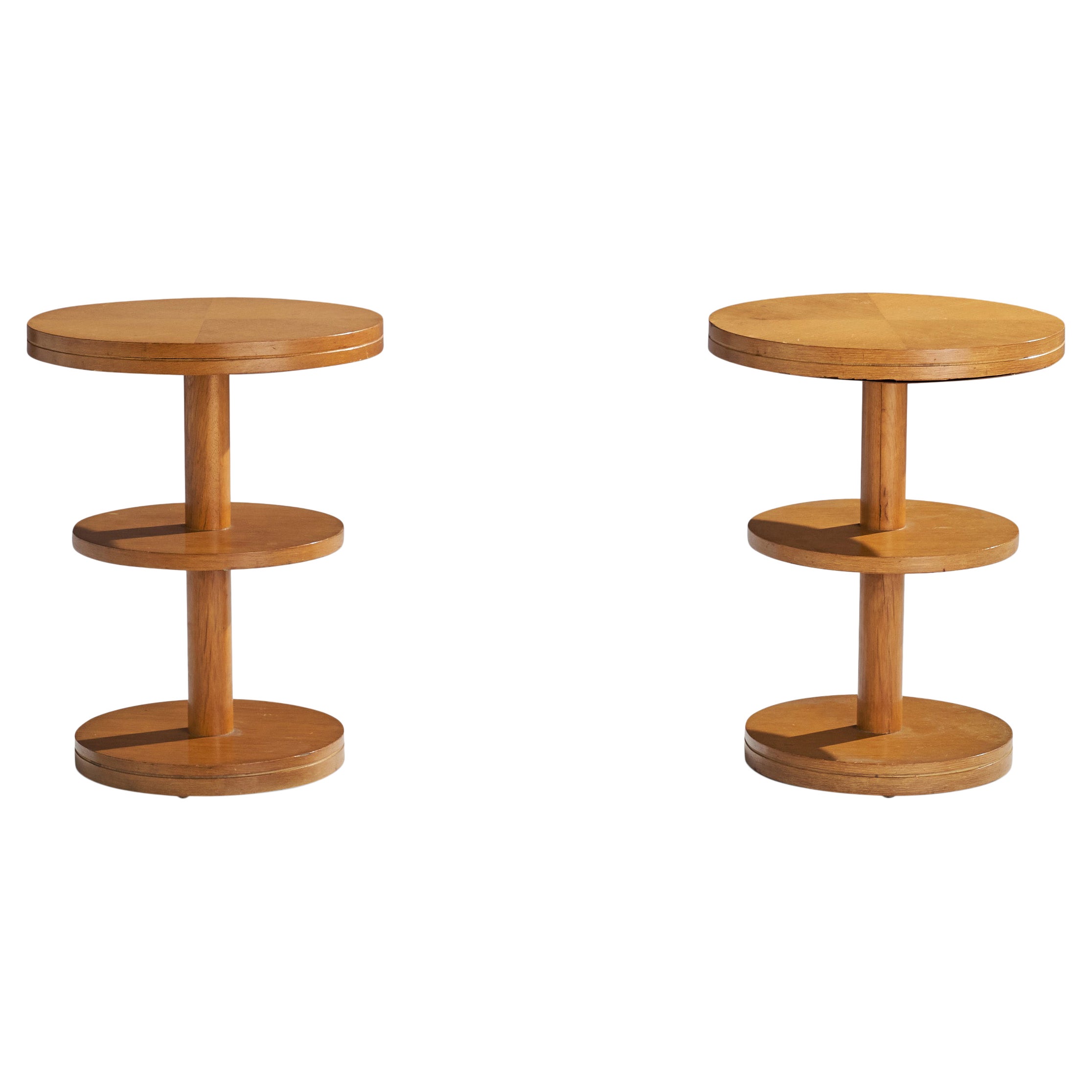 American Designer, End Tables, Wood, USA, 1950s For Sale