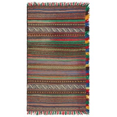 Used Afghan Kilim Rug with Polychromatic Stripes, from Rug & Kilim