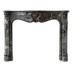 Antique 19th Century Verde Tinos Fireplace