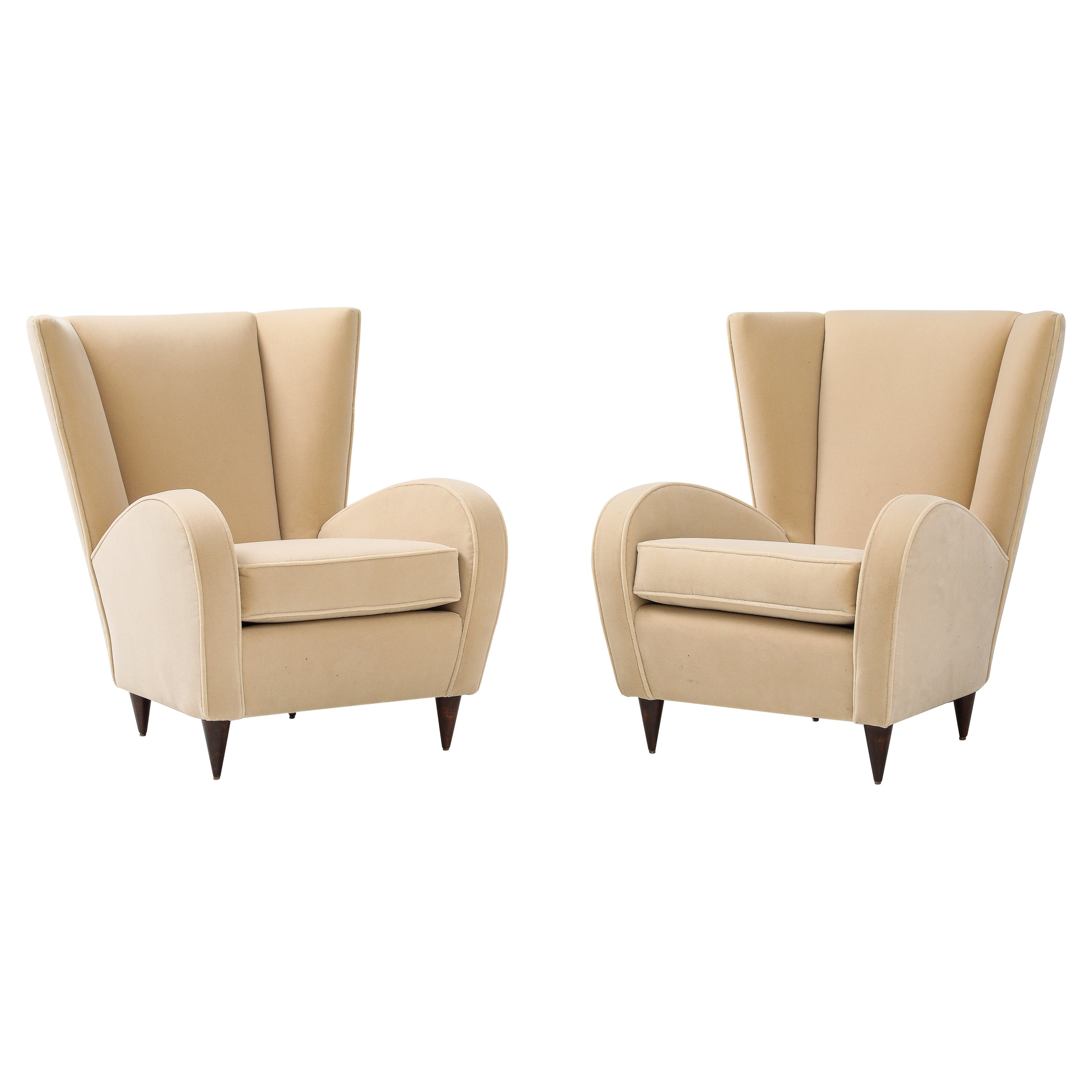Paolo Buffa Pair of Lounge Chairs, Italy, circa 1950 For Sale