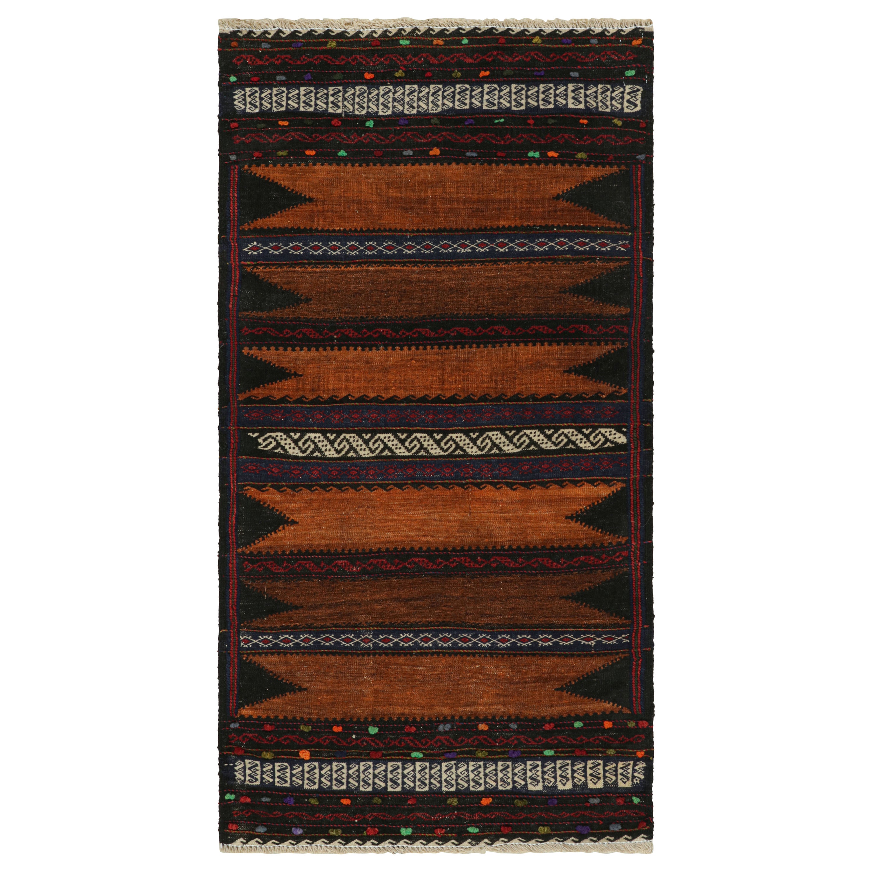 Afghanischer Vintage-Kelim-Teppich aus afghanischem Vintage mit polychromen Streifen, von Rug & Kilim
