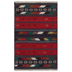 Retro Afghan Kilim Rug with Polychromatic Stripes, from Rug & Kilim