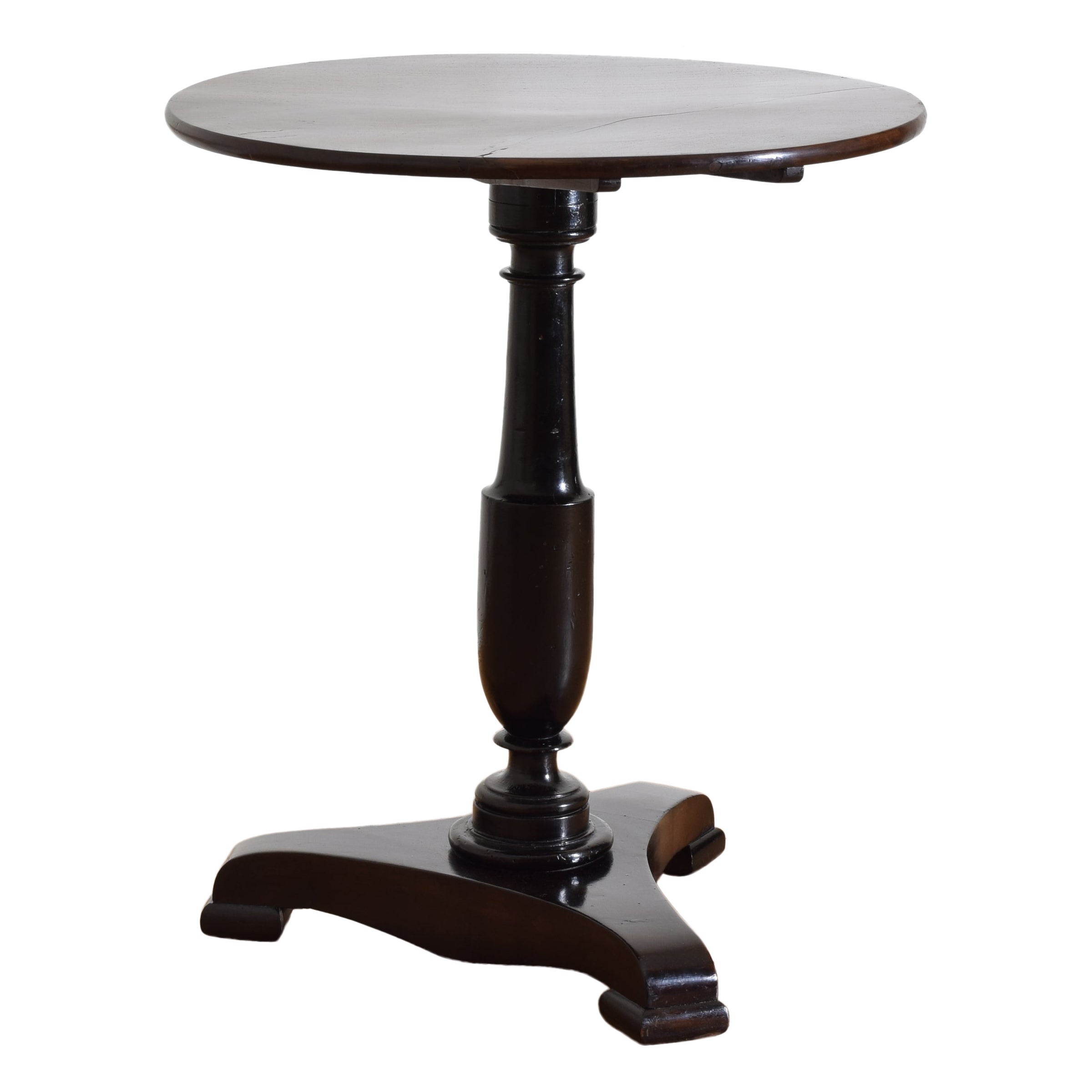 Italian, Tuscan, Neoclassic Walnut & Ebonized Tilt-Top Table, ca. 1835 For Sale