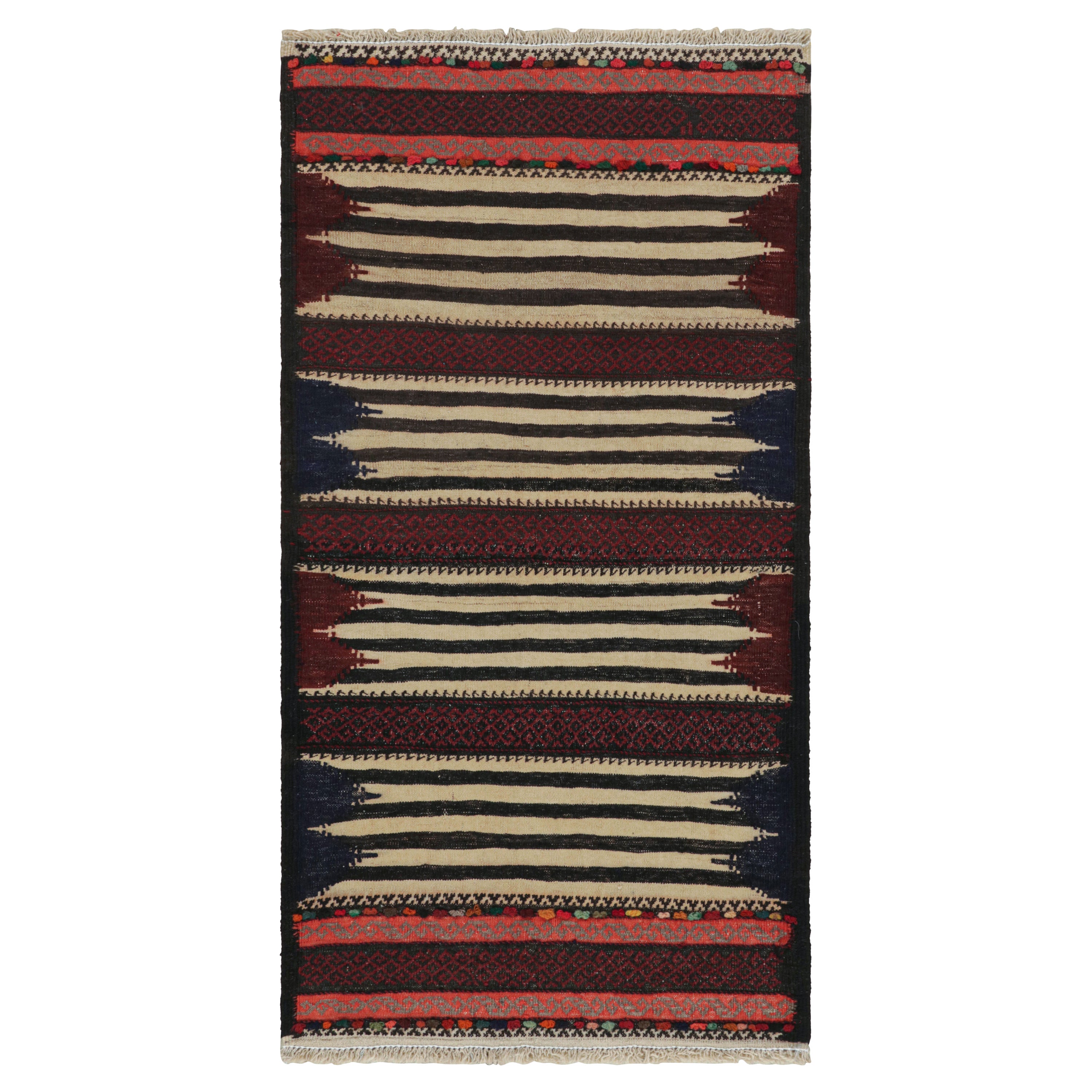 Vintage Afghan Kilim Rug with Polychromatic Stripes, from Rug & Kilim For Sale