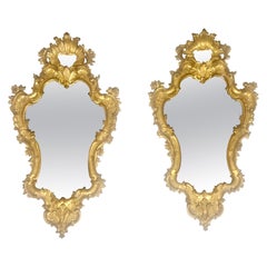Miroirs italiens en bois doré sculpté du XIXe siècle