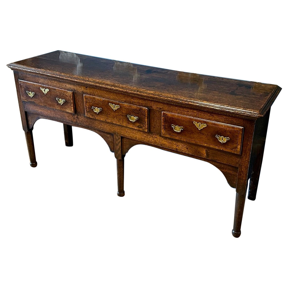 3 Drawer English Oak Dresser Base Circa 1720, antique server, antique sideboard  For Sale