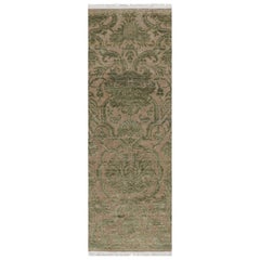 Tapis de course de style européen en beige avec motifs floraux par Rug & Kilim