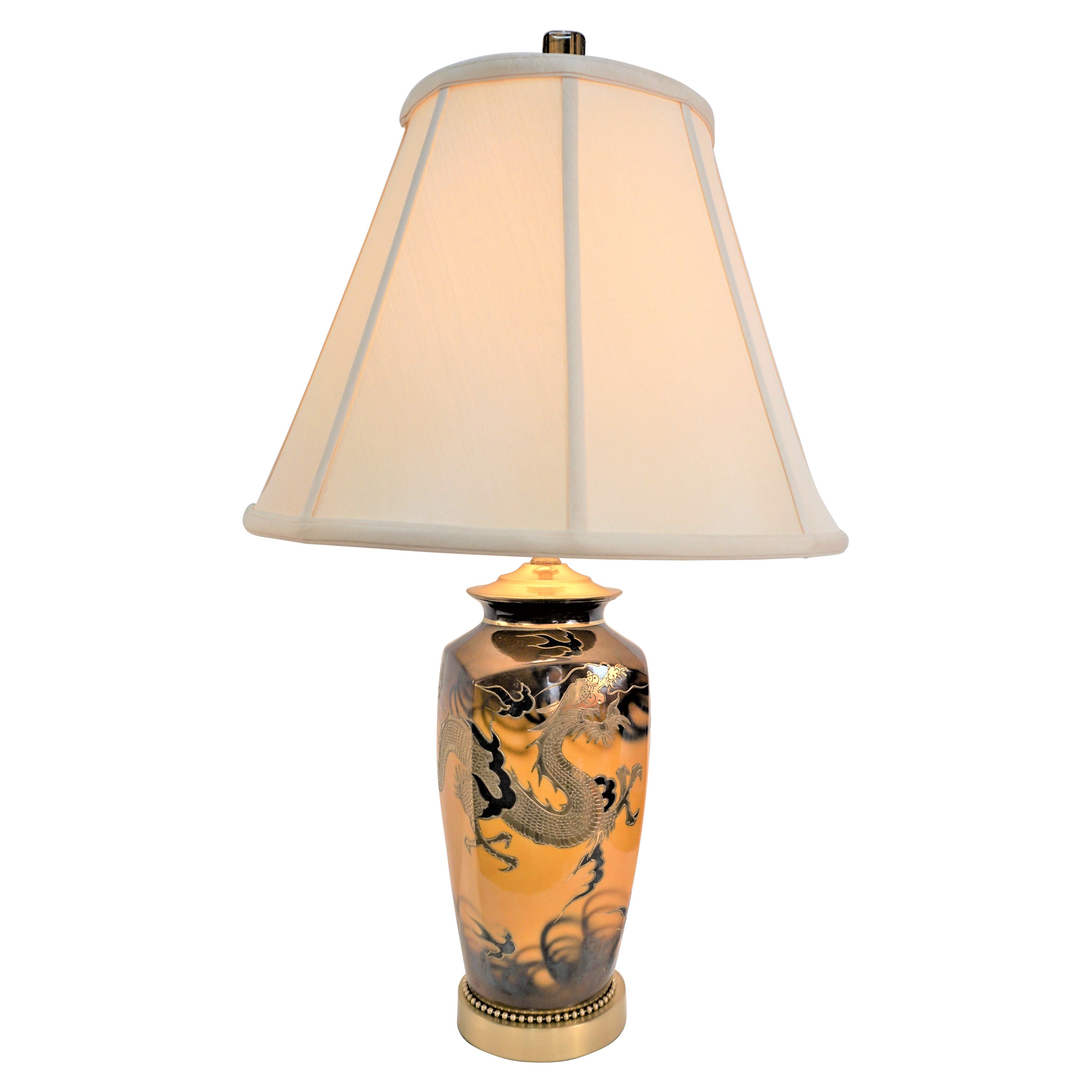 Lampe de table japonaise en porcelaine Satsuma en vente