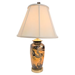 Lampe de table japonaise en porcelaine Satsuma