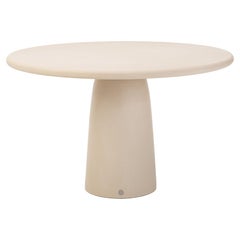 Round Natural Plaster Dining Table "Menhir" 120 by Isabelle Beaumont