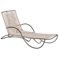 Chaise longue, bronze, tissu, Walter Lamb, États-Unis, 1955