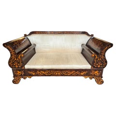 18th Century Dutch Rosewood and Fruitwood Marquetry Sofa 