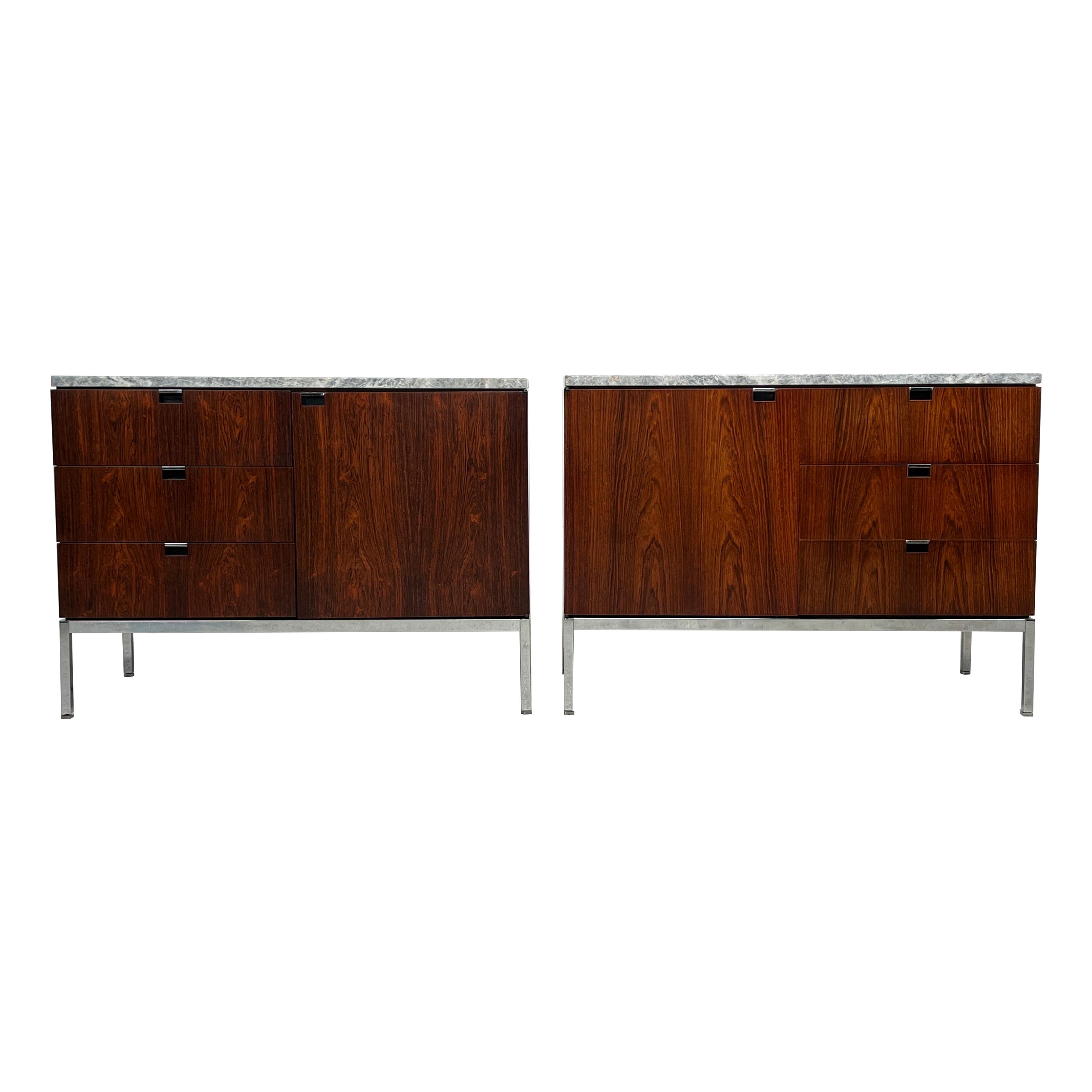 Pair of Rosewood Cabinets by Florence Knoll for Knoll  For Sale