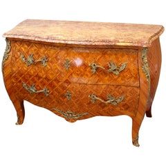 19th Century French Antique Louis XV Style Bombe Commode 