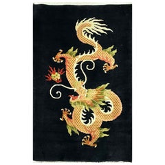 Used Tibetan Dragon Oriental Rug,  AS IS