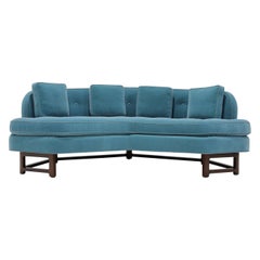 Edward Wormley for Dunbar Janus Collection Angle Sofa in Blue Mohair