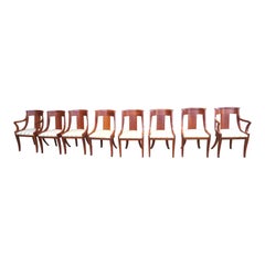 Pair Baker Furniture Beidermeier Klismos Style Cherry  Dining Chairs