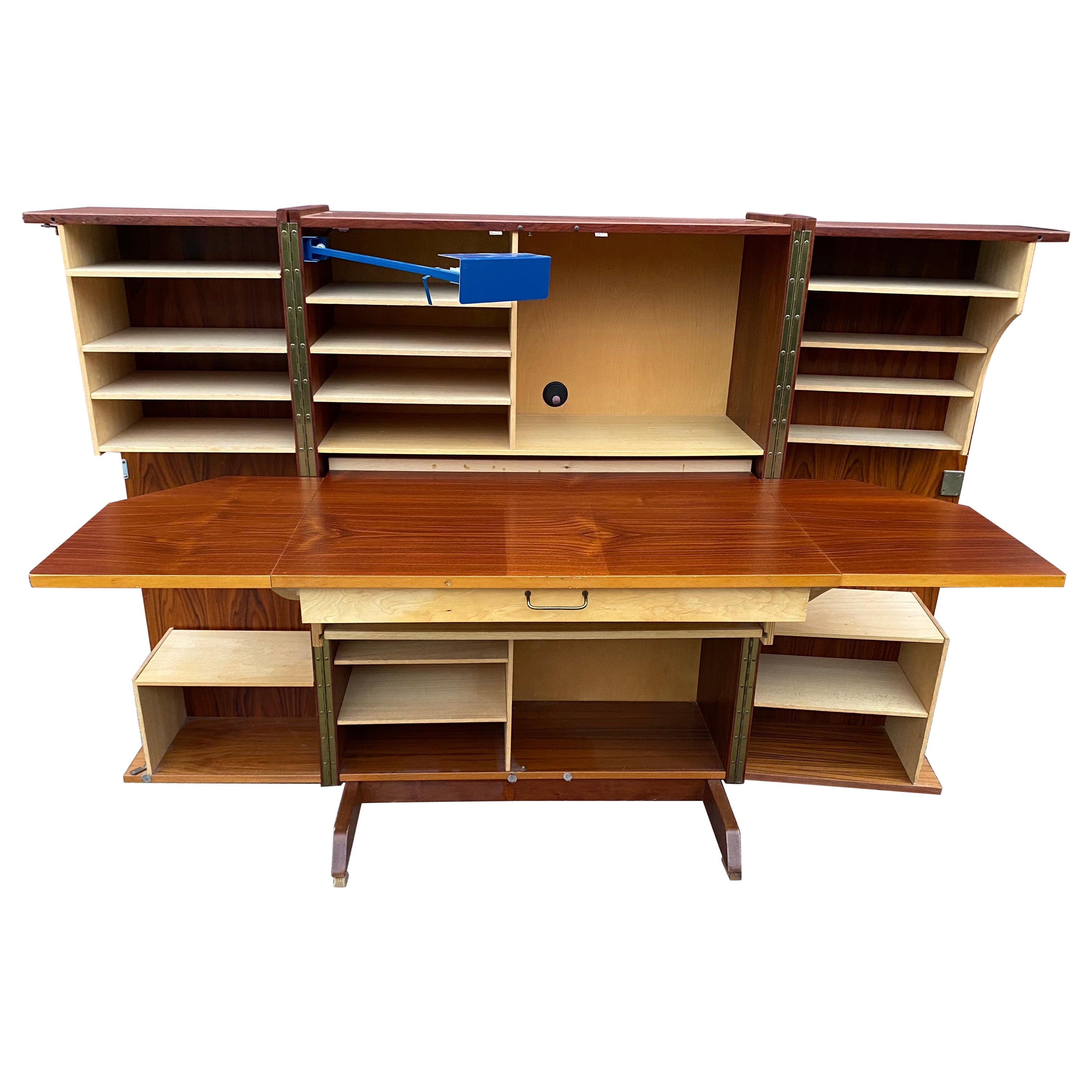 Mummenthaler and Meier Norway Teak and Birch Desk "Magic Box" For Sale