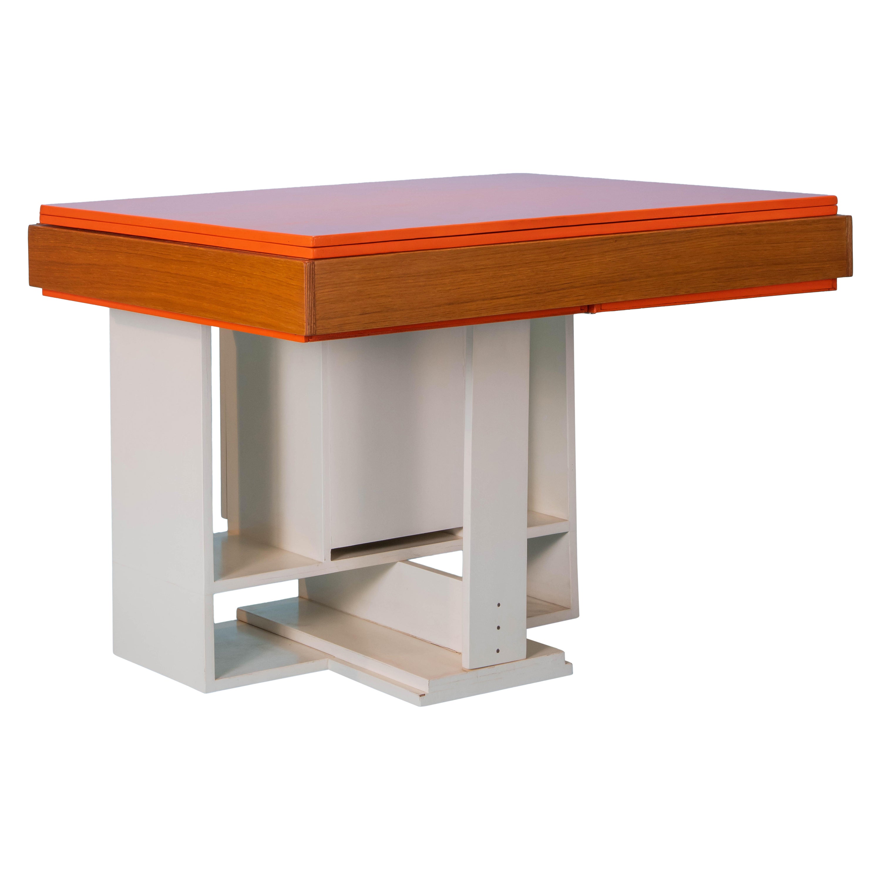 Architect's work, Lacquered system table, circa 1970 For Sale