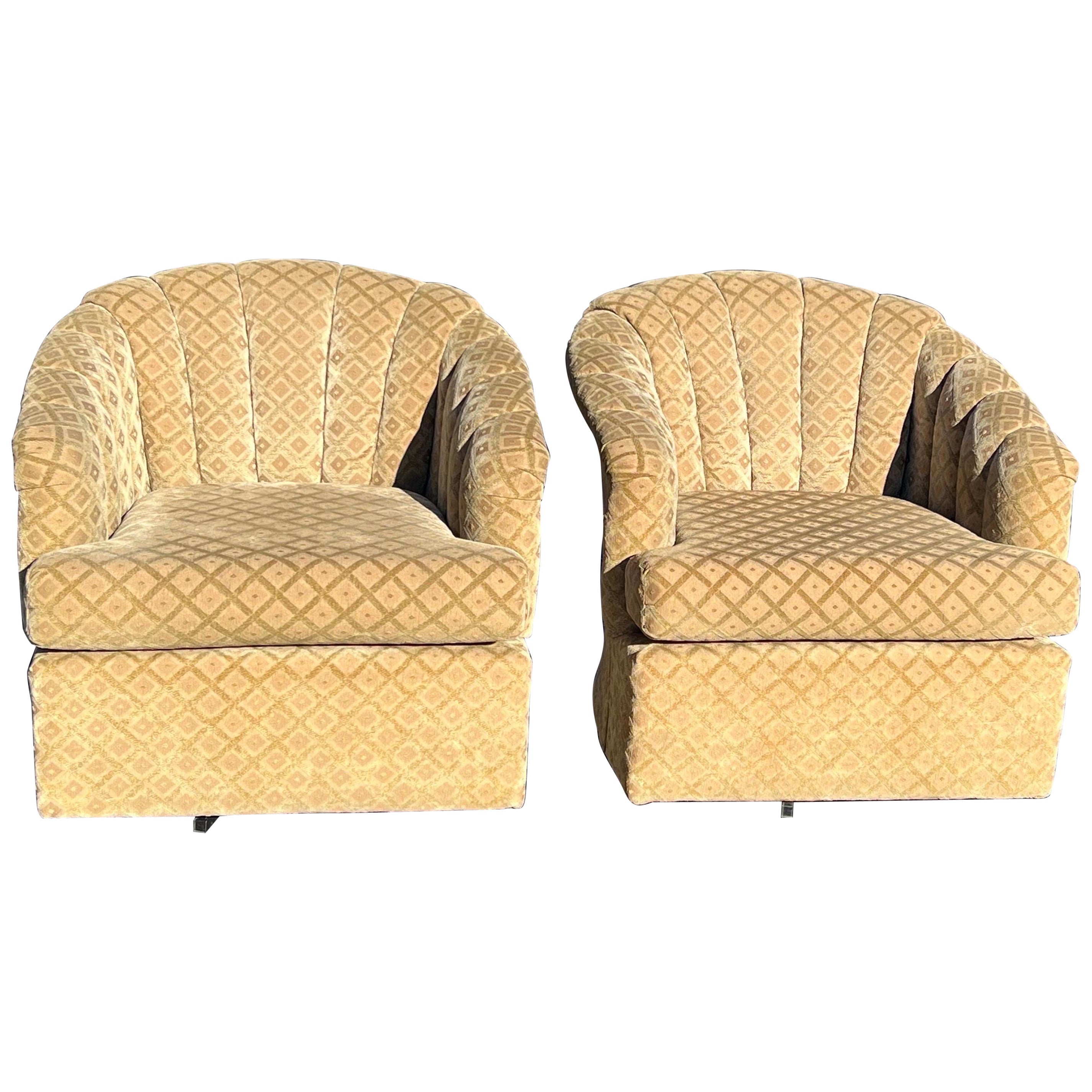 Pair of Post Modern Swivel Chairs 